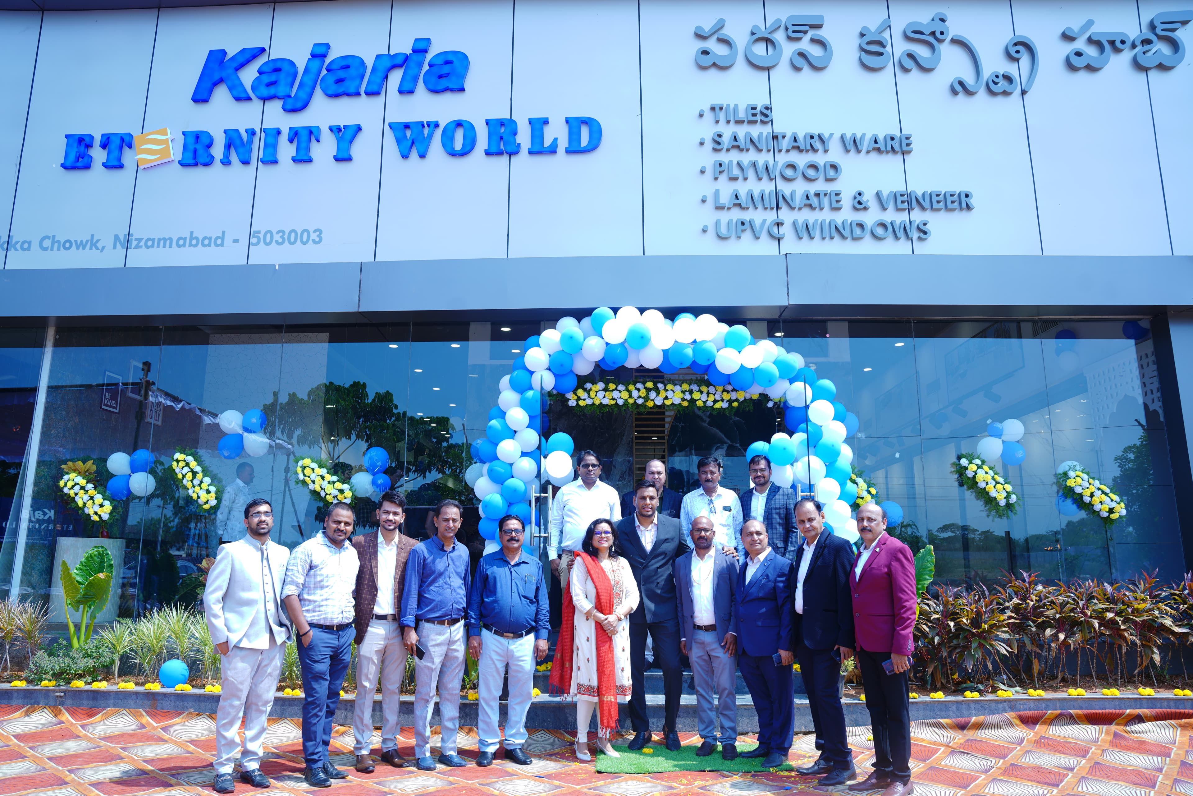 Paras Constro Hub Professional Team at Showroom Entrance